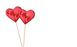 Lollipops heart shaped isolated on white