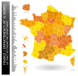 Carte de France - Départements + liste