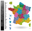 Carte de France - Départements + liste