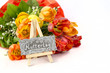 Muttertagskarte auf Staffelei mit Tulpen