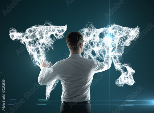 Photo: world map interface world map interface
