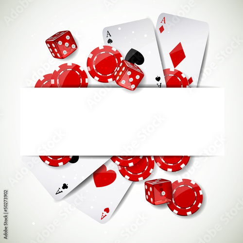 Vector: Vector Illustration of a Background with Casino Elements Vector Illustration of a Background with Casino Elements