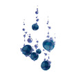 Vector Illustration of Blueberries Falling in Liquid