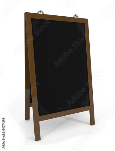 Illustration: Empty menu board isolated on white Empty menu board isolated on white