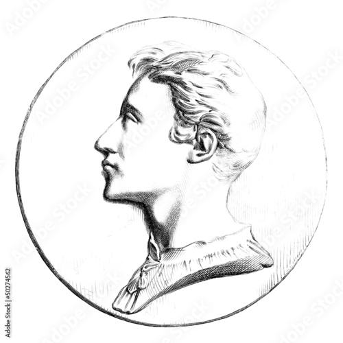 Illustration: Young Man - Portrait - 19th century Young Man - Portrait - 19th century