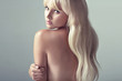 Cute blonde lady with soft skin