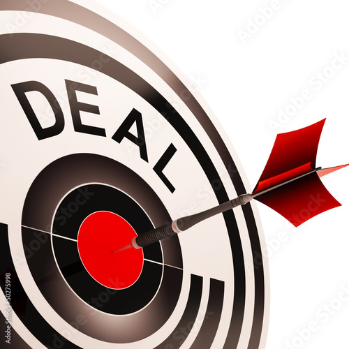 Illustration: Deal Shows Bargain Or Partnership Agreement Deal Shows Bargain Or Partnership Agreement