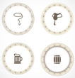 Vintage labels with icons