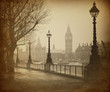 Vintage Retro Picture of Big Ben / Houses of Parliament (London)