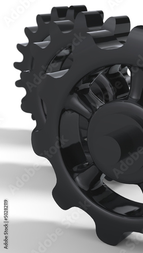 Illustration: Schwarze Zahnräder isoliert 5 Schwarze Zahnräder isoliert 5