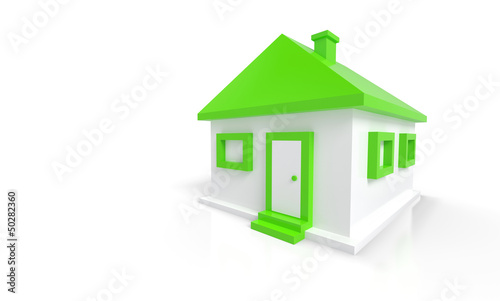 Illustration: 3D Haus Grün Weiß 3D Haus Grün Weiß
