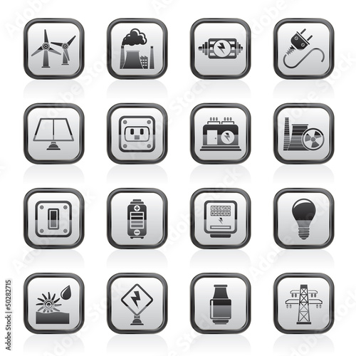Vector: electricity, power and energy icons - vector icon set electricity, power and energy icons - vector icon set