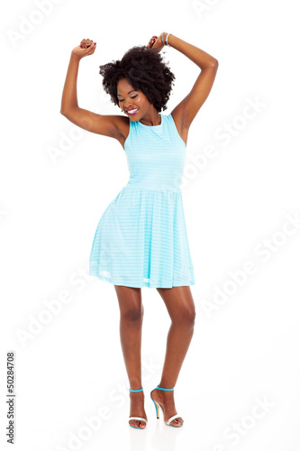 Photo: happy black woman dancing happy black woman dancing