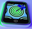 Dartboard On Smartphone Showing Online Archery Games