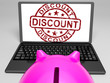 Discount Stamp On Laptop Shows Special Sales