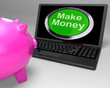 Make Money Button On Laptop Showing Investments
