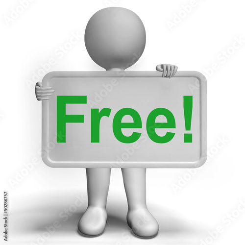 Illustration: Free Sign Shows Freebie Gratis and Promotion Free Sign Shows Freebie Gratis and Promotion