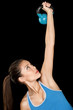 Fitness woman training crossfit with kettlebell