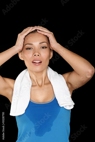 Photo: Fitness woman sweating Fitness woman sweating