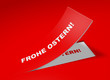 3D Etikett Rot - Frohe Ostern!