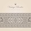 Vintage border tiling collection. Abstract Floral ornament