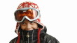 Video: happy child in the ski suit on a white background happy child in the ski suit on a white background
