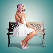 Beautiful Blond Woman In Retro American Fashion