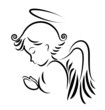 Angel praying logo vector