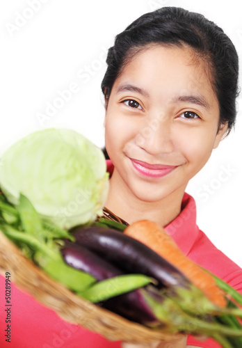 Photo: Lady And Vegetables Lady And Vegetables