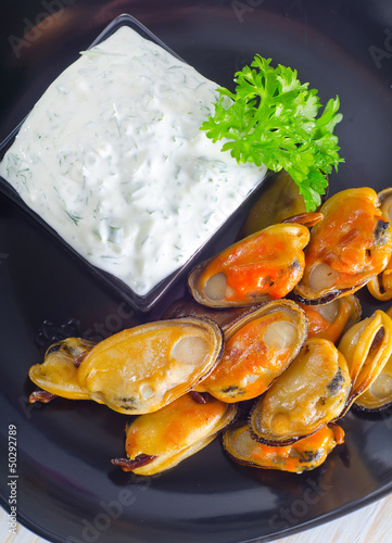 Photo: mussels with sauce mussels with sauce