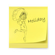 Yellow sticker with business woman