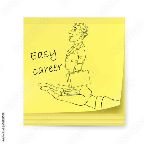 Vector: Yellow sticker with businessman Yellow sticker with businessman