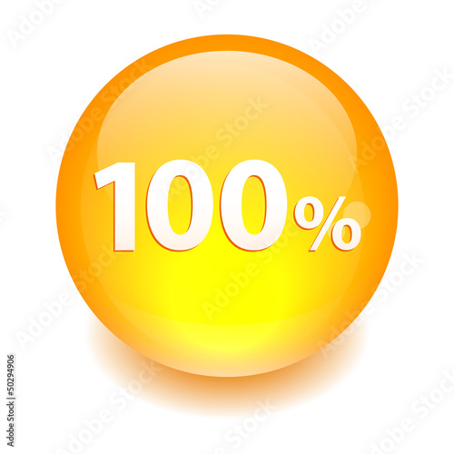 Vector: bouton sphere internet 100% orange bouton sphere internet 100% orange