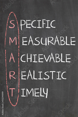 Illustration: Chalk drawing of SMART Goals acronym on a blackboard Chalk drawing of SMART Goals acronym on a blackboard