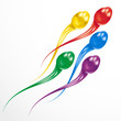 Sperm attack. Colorful concept isolated on white background.
