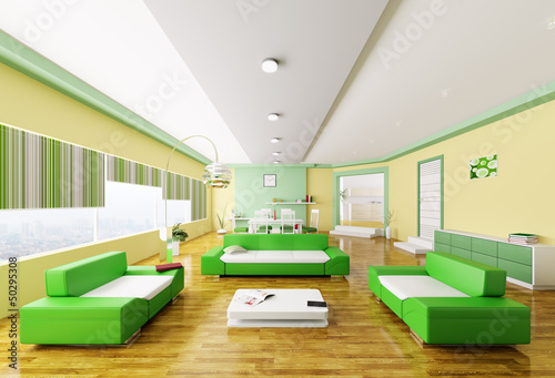 Illustration: Interior of modern living room Interior of modern living room