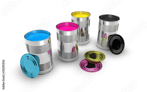 Illustration: cmyk color cans cmyk color cans