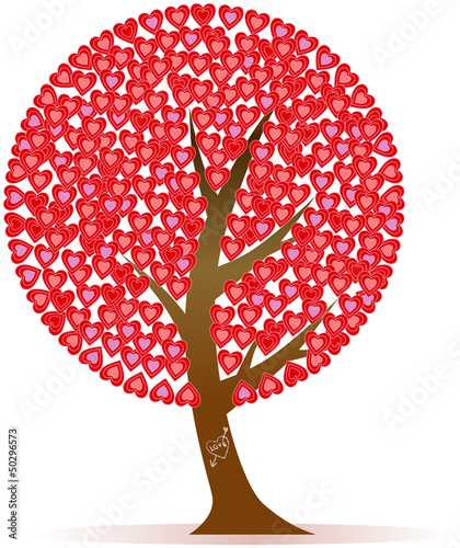 Vector: Tree with hearts, love symbol, vector illustration Tree with hearts, love symbol, vector illustration