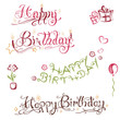 Geburtstag, Schrift, Logo, happy birthday, set