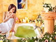 Woman at luxury spa.