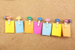 Empty colorful post it of week