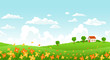 Sunny day seamless landscape