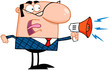Excited Business Manager Speaking Through A Megaphone