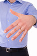 Young man showing his wedding ring.