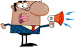 African American Business Manager Speaking Through A Megaphone