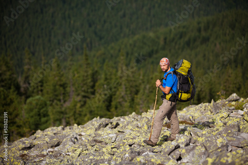 Photo: Hiking in Carpathian mountains Hiking in Carpathian mountains