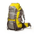 Tourist backpack on white background