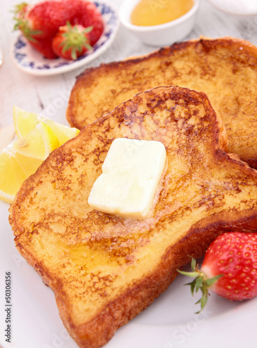 Photo: french toast with butter and honey french toast with butter and honey
