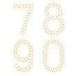Figures 7890 composed from daisy flowers.