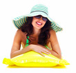 Woman relaxing on the beach.